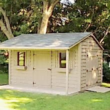 10 x 16 high classic with double doors, ramp and a 4 foot side porch.